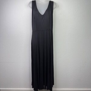 Jennafer Grace Maxi Dress Womens XL Black Jersey Handmade Minimalist Coastal